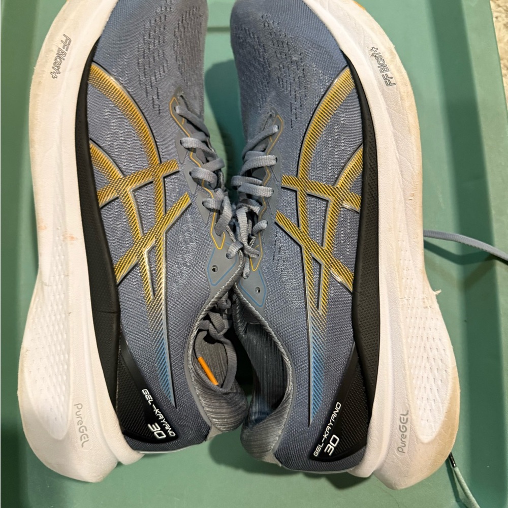 ASICS Gray and Gold Running Shoes